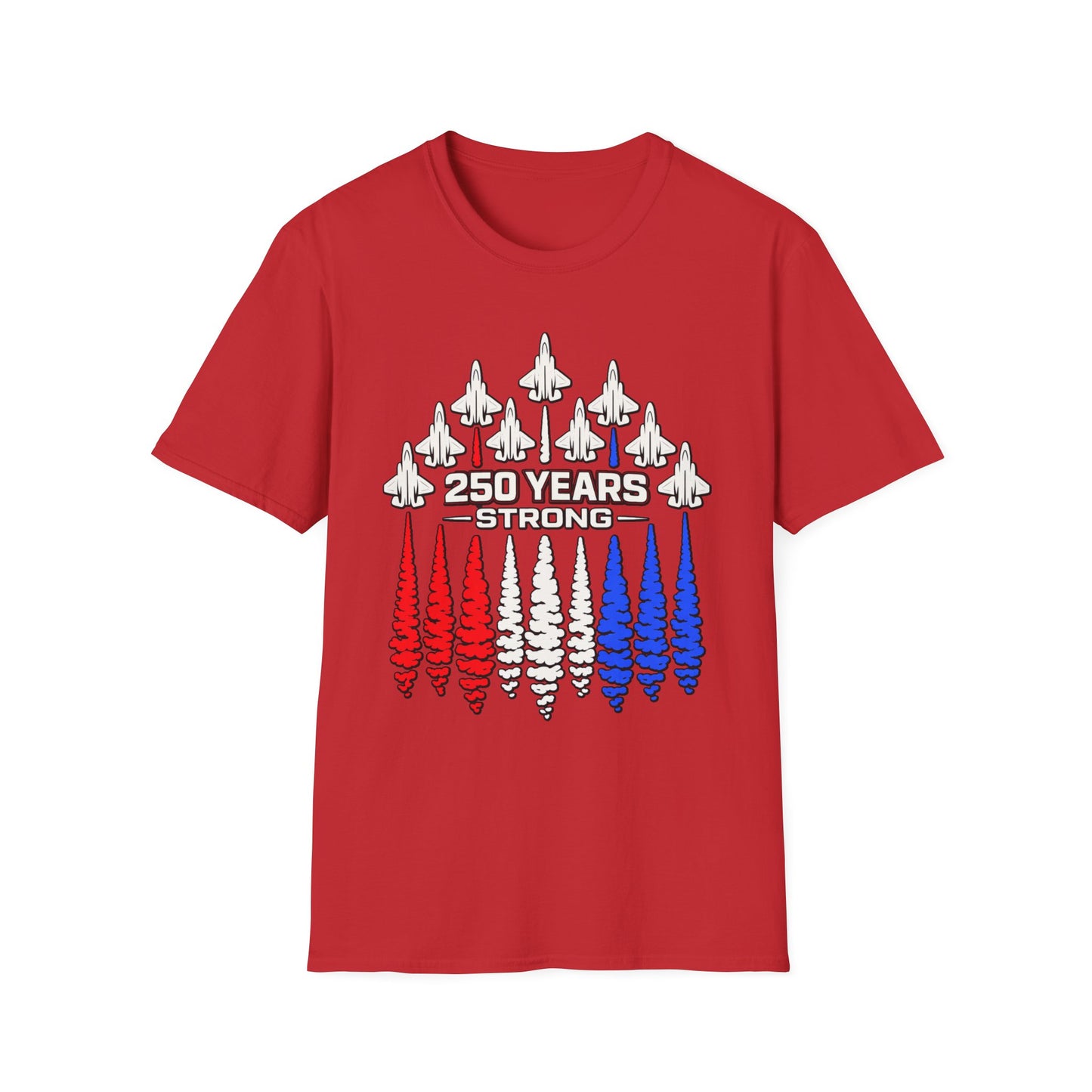 250 Years Strong — Fighter Jet Flyover Tee | 4th of July Patriotic Shirt