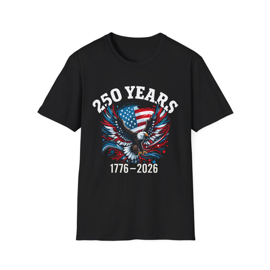 250 Years Soaring — American Eagle Flag Tee | 1776–2026 Patriotic Shirt