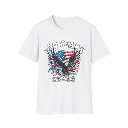 250 Years Soaring — American Eagle Flag Tee | 1776–2026 Patriotic Shirt